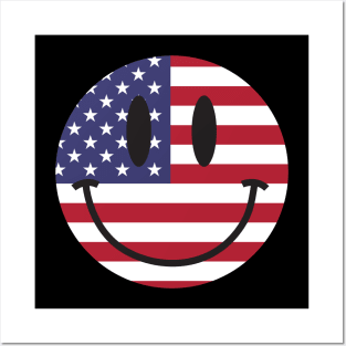 US Flag Smiley Face Posters and Art